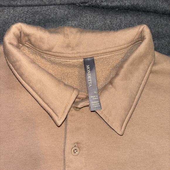 Mondetta Collared Pullover Cozy Lounge Wear Gorpcore Sweatshirt Tan Sz XL - Picture 7 of 8